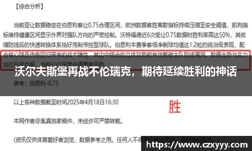 沃尔夫斯堡再战不伦瑞克，期待延续胜利的神话